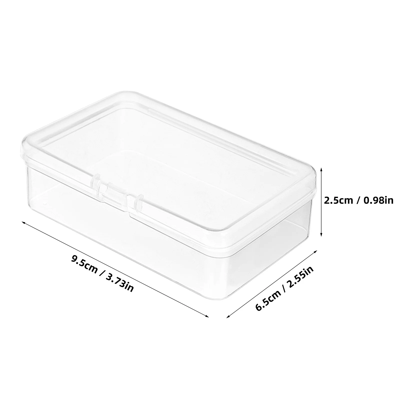 12 قطعة صناديق تخزين شفافة مستطيلة طويلة، حافظات منظم محمولة، حاملي بطاقات إغلاق آمنة، تخزين بطاقات العمل