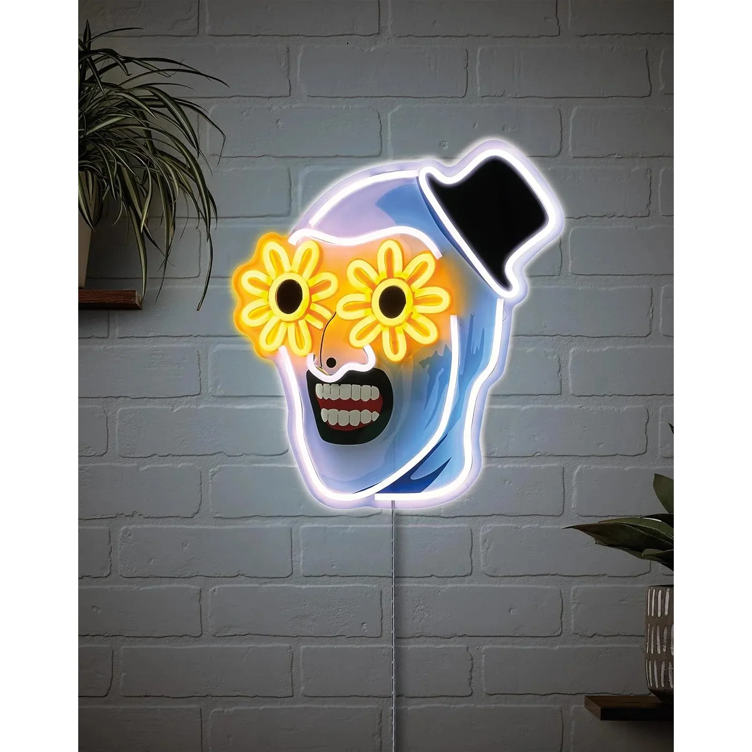 Terrifier 꽃 해골 UV 인쇄 네온 사인 USB 전원 LED 네온 불빛 벽 침실 파티 게임 룸 남자 동굴 장식
