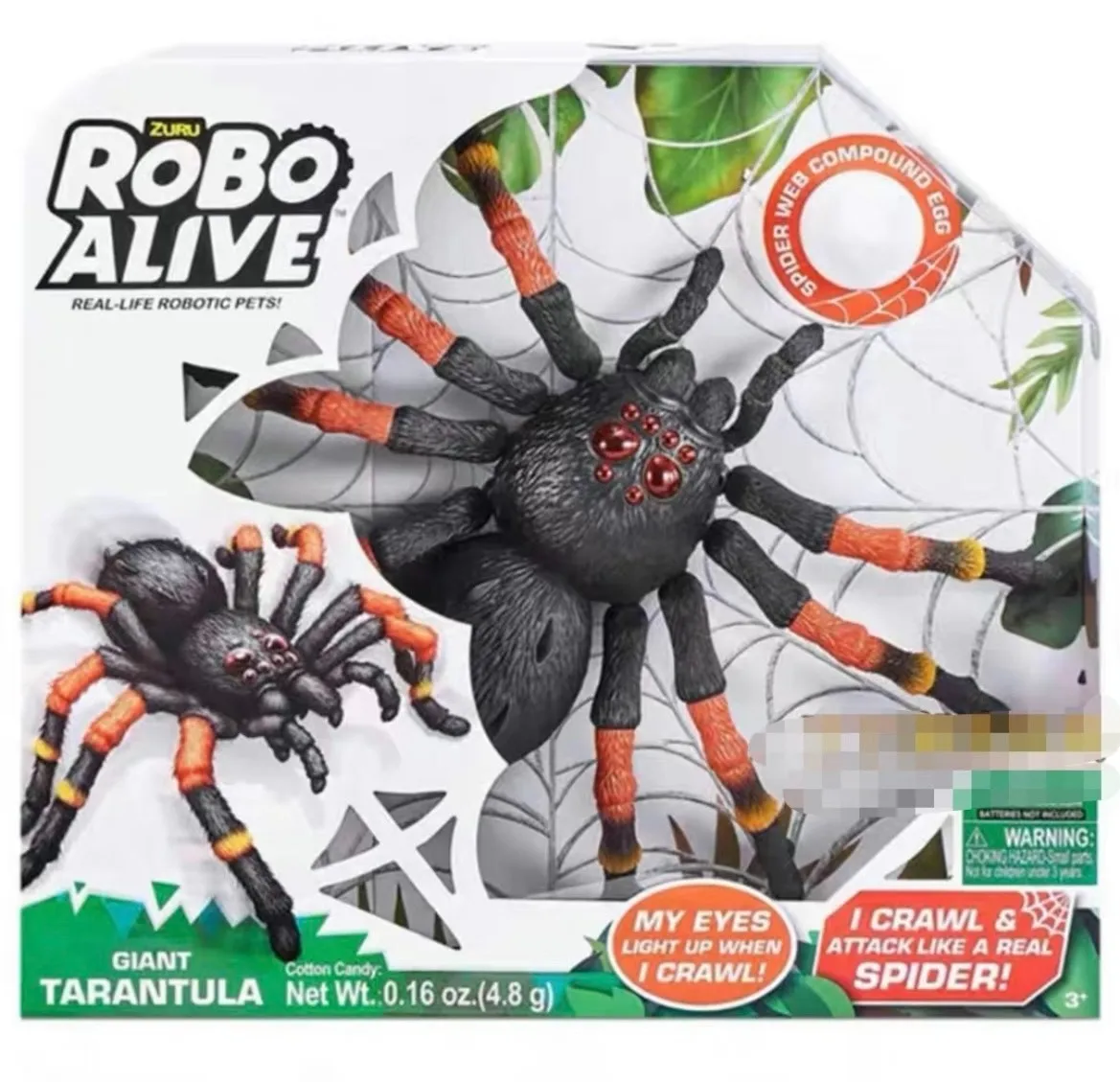

Authentic ROBO Alive Giant Tarantula Spider Toy - Zuru Smart Electric Crawling Simulation Spider, Realistic Kids' Toy