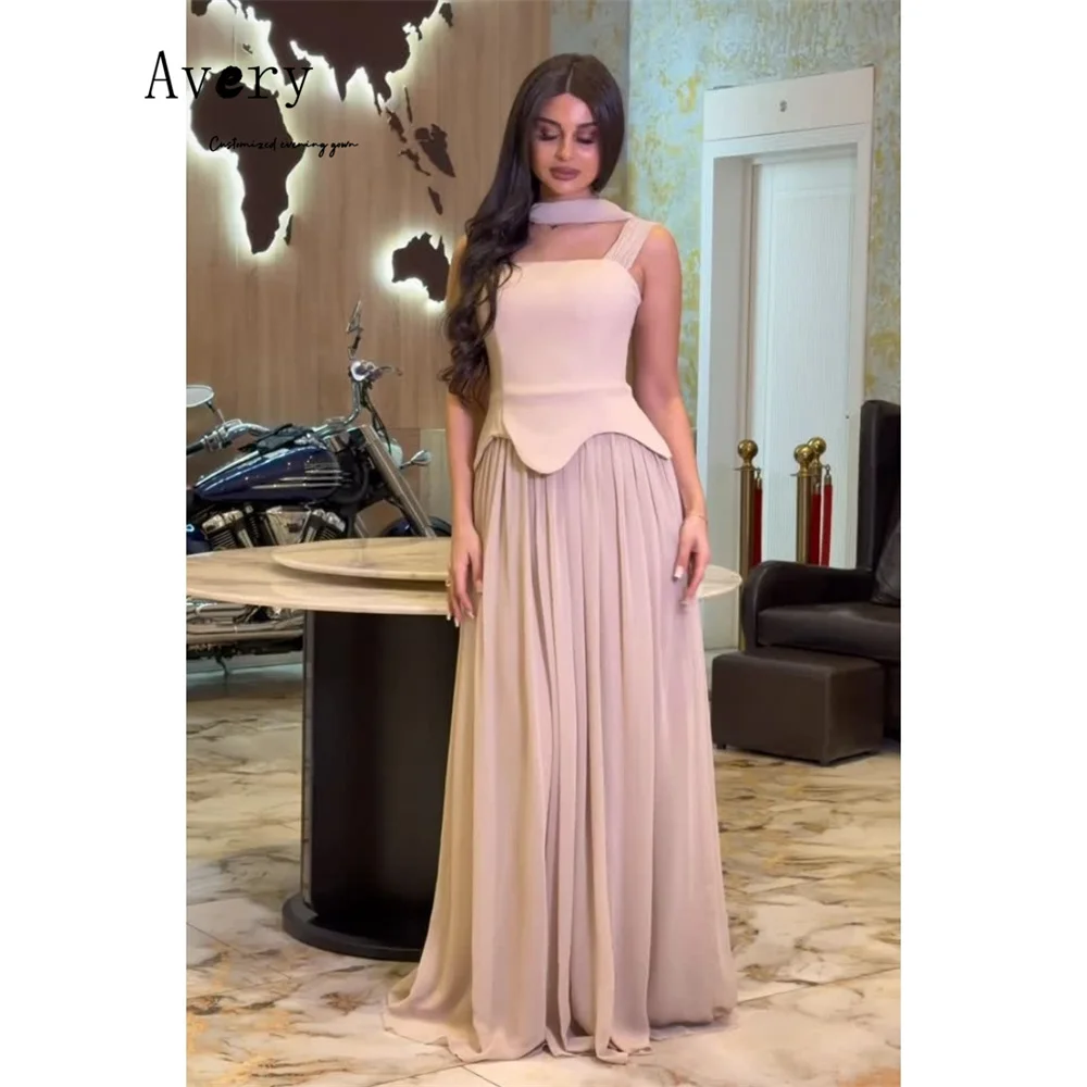 

Avery Customized Pink A-line Sleeveless Off-shoulder Elegant Evening Dresses for Woman Party Dresses Luxury 2026 Prom Dress Chic