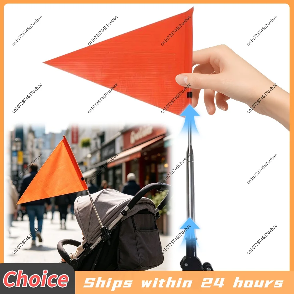 Golf Cart Flag Pole Telescoping 5.4ft Golf Cart Safety Flag Pole Kit with Reflective Strip for Bike Wheelchair Scooter