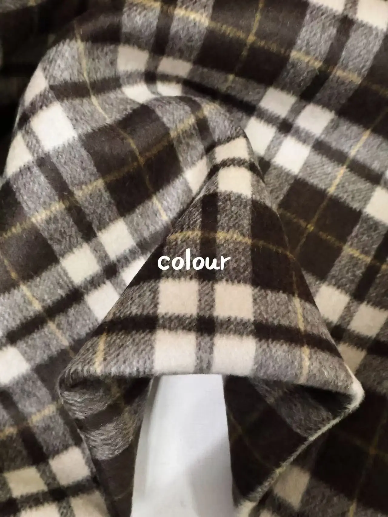 

Double-Sided Camere Coat DIY Fabric Peelable Smooth Wool Tartan Pattern European Sle Autumn Winter Faion Dr...