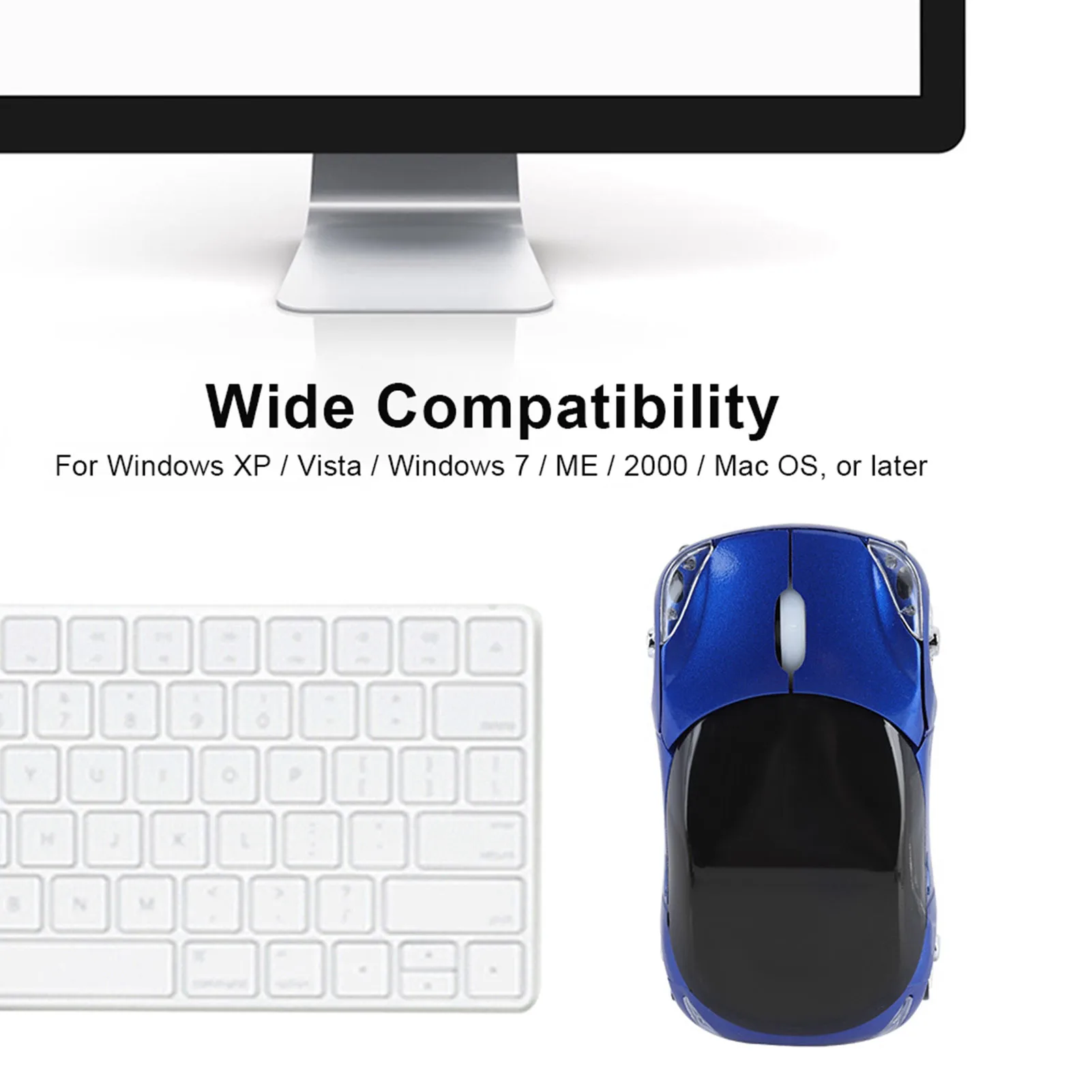 Mac/ME/Windows PC/태블릿 게임 사무실용 2.4G 자동차 마우스 무선 마우스 광학 마우스 1600DPI
