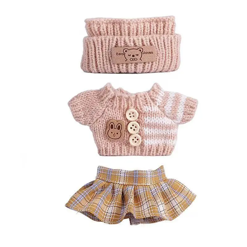 17 cm Mini Plüsch Puppe Kleidung Outfit Zubehör Keine Puppe für Korea Kpop Exo Labubu Overalls Kleidung Geschenk