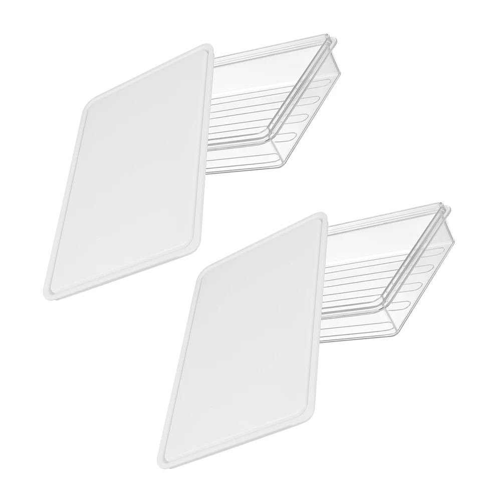 

2pcs Airtight Bacon Storage Container Fridge Box Transparent Plastic Crisper Lids Kitchen Preservation