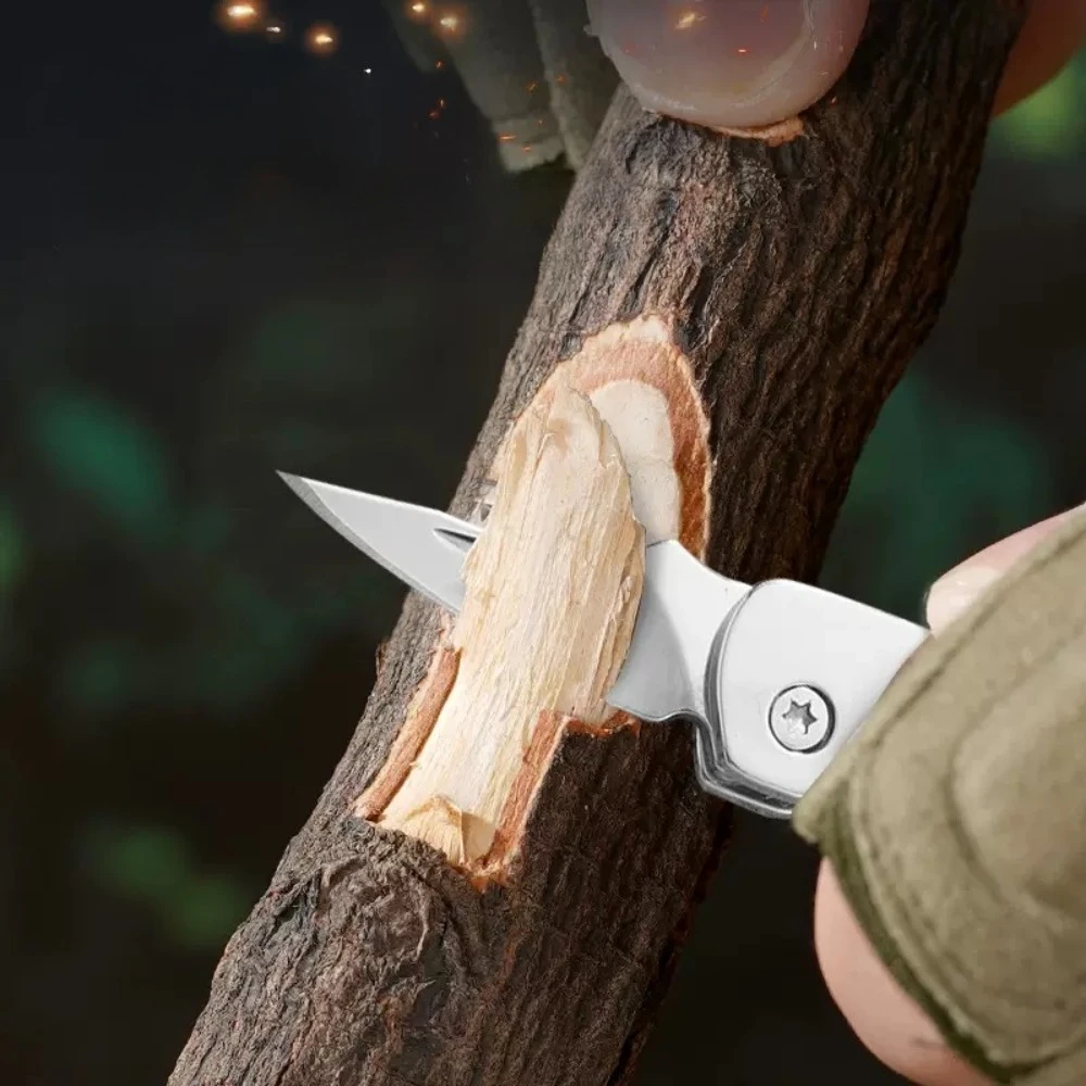 Cuchillo plegable de acero inoxidable para camping y viajes aire libre - imagen 3