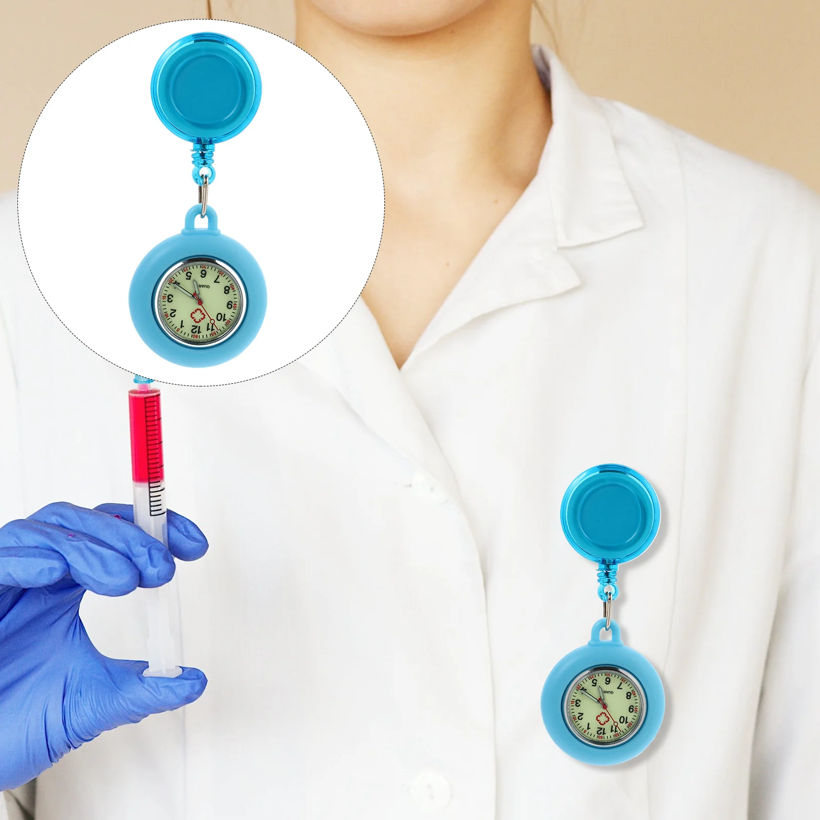 

Nurse Quartz Clip-on Luminous Pocket Watch Lightweight Practical Nurse Doctor Watch Portable for Hospital Nurses