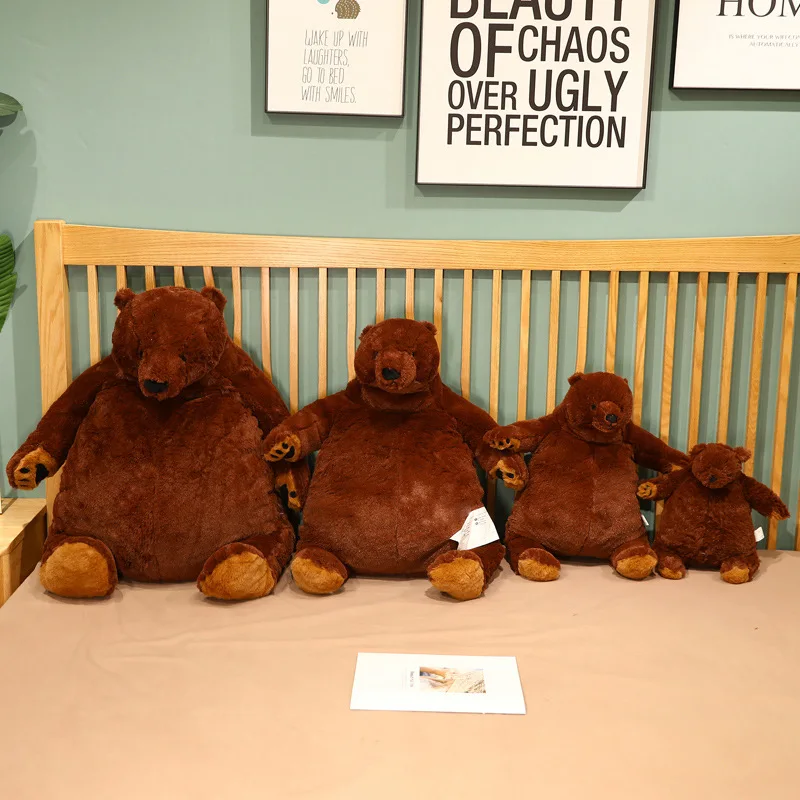 40cm Simulation Brown Bear Plush Toys Giant Plush Teddy Bear Toy Stuffed Animals Soft Pillow Cushion Girl Kids Birthday Gifts