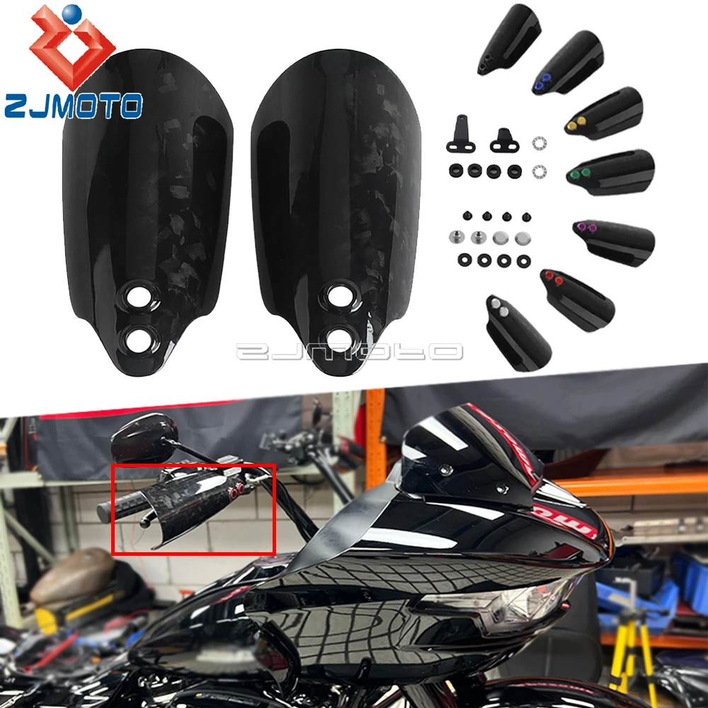 Classic 3K Twill/Forged Handguards Handshield Protector Carbon Fiber For Harley Touring Road King FLHR Classic (EFI) FLHRC 08-16