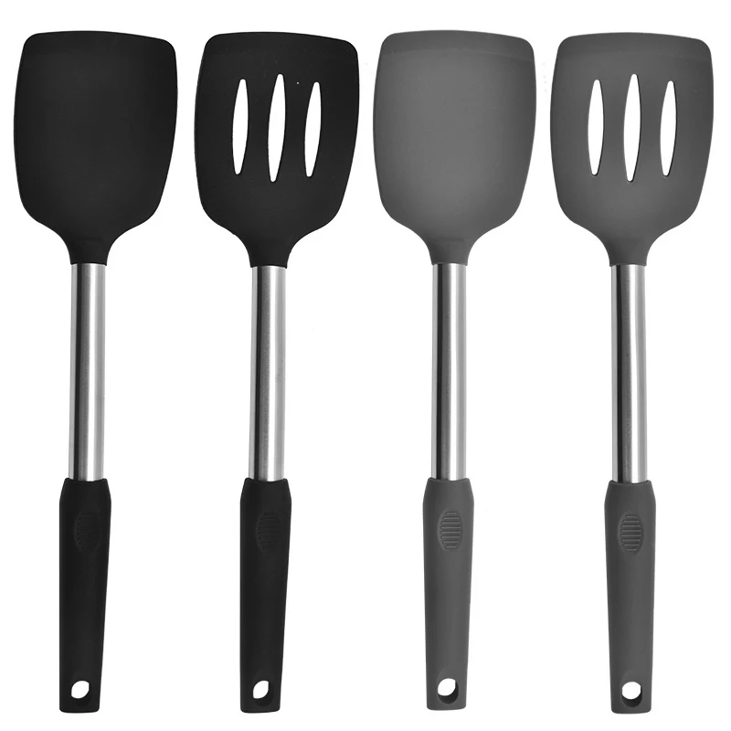 

Stainless Steel High Temperature Resistant Silicone Spatula, Non-Stick Pan, Special Pot Protection Spatula, Cooking Spatula, Silicone Kitchen Utensils, Spatula, Two-Piece Set