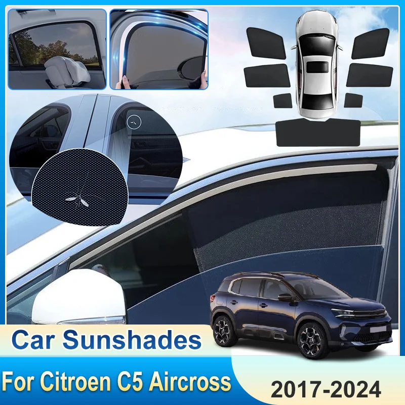 For Citroen C5 Aircross Accessories C84 2017-2024 Car Shades Window Sunshades Sunscreen Privacy Curtains Visor Mosquito Tools