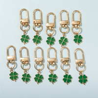 10pcs Green Clover Key Chain Cute Keychain Bag Charm Car Alloy Key Ring Party Gift Jewelry Gifts