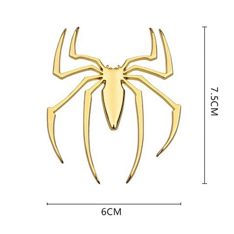 Car Stickers Metal 3D Spider Car Logo Gold/Silver Car Styling Accessories Metal Sticker Chrome Spider Badge Emblem