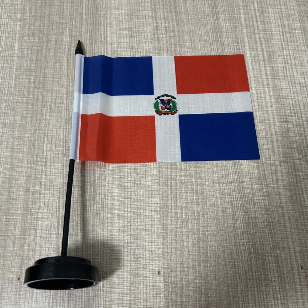 Office Desk Flag of Dominican Flag 14x21cm polyester Ornaments Flag mini Dominican Republic Country Desk flag for decoration