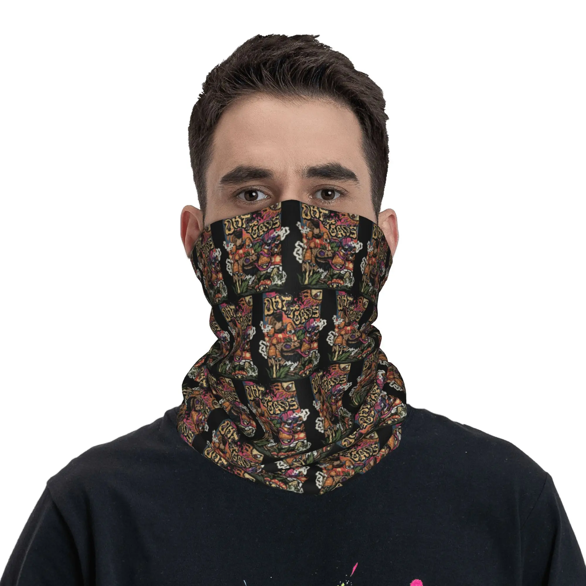 DMT Toads مخدر تريبي الهذيان ArtBandana الرقبة الجراب مطبوعة وشاح سحري متعدد الوظائف بالاكلافا الجري للرجال النساء الكبار