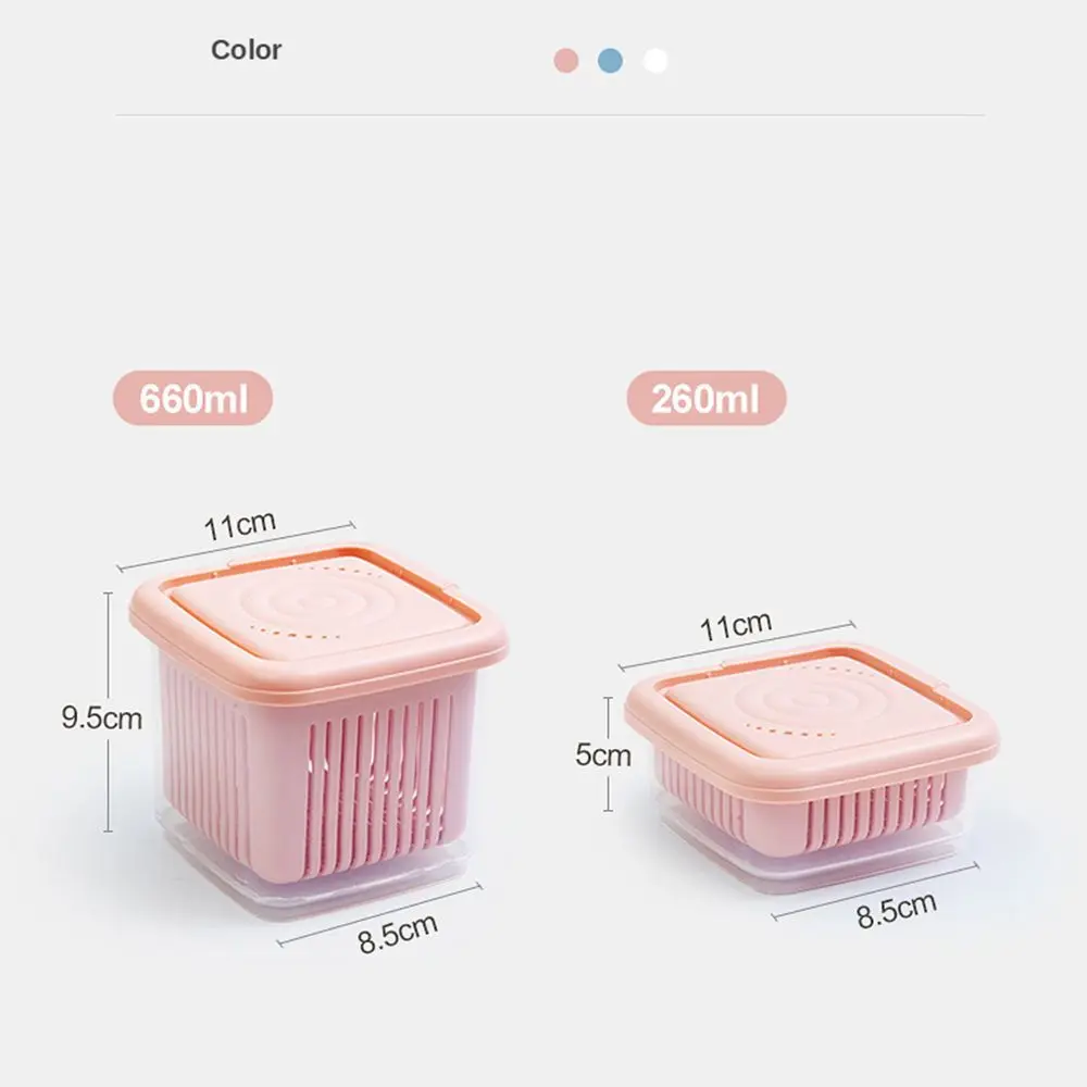 1Pcs Mini Refrigerator Organizer Drain Sealed Ginger Container Crisper Debris Fridge Storage Boxes Kitchen Supplies