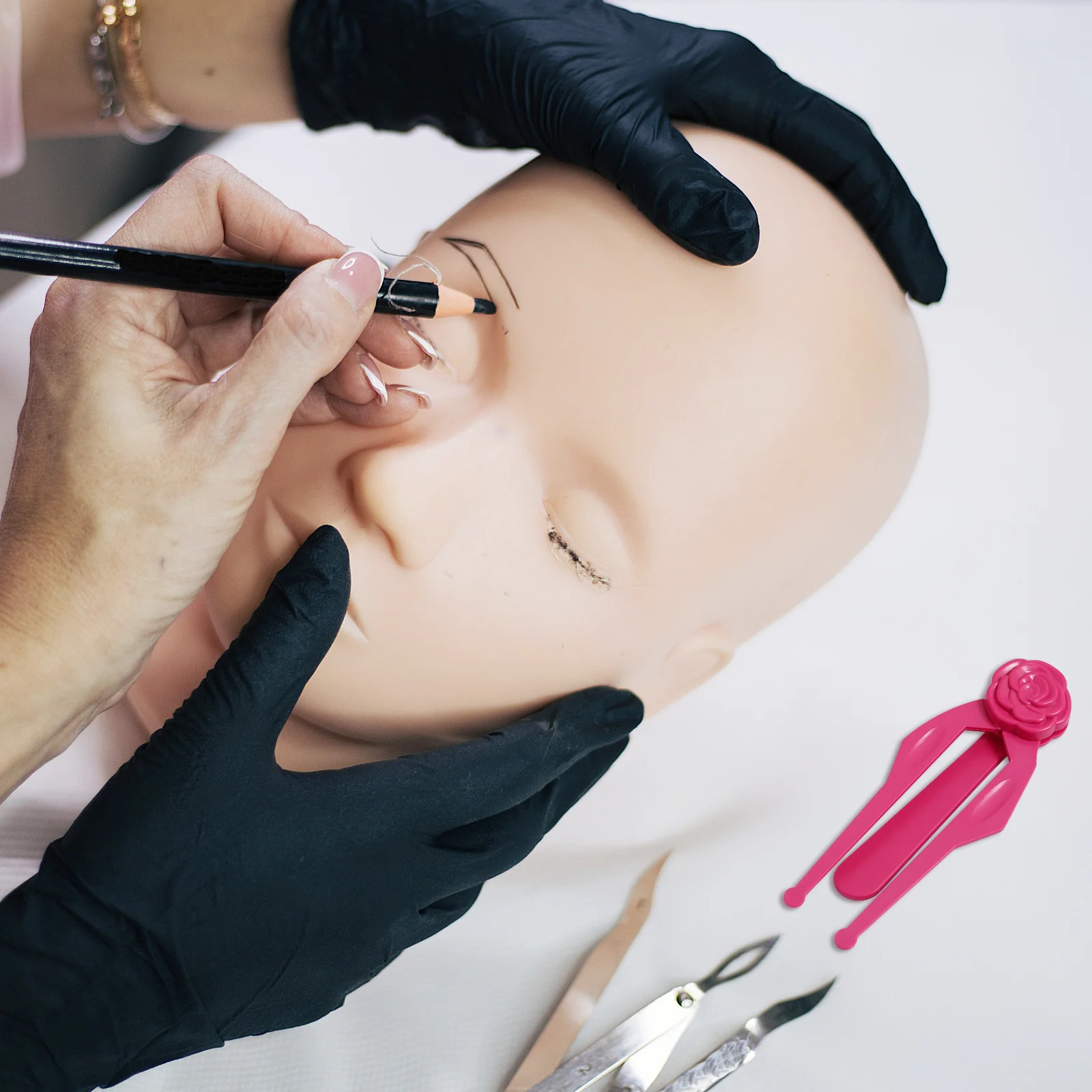 Herramienta de maquillaje DIY, plantilla de regla para cejas reutilizable para cejas más definidas, guía de modelado ajustable, uso diario, 1 Uds.