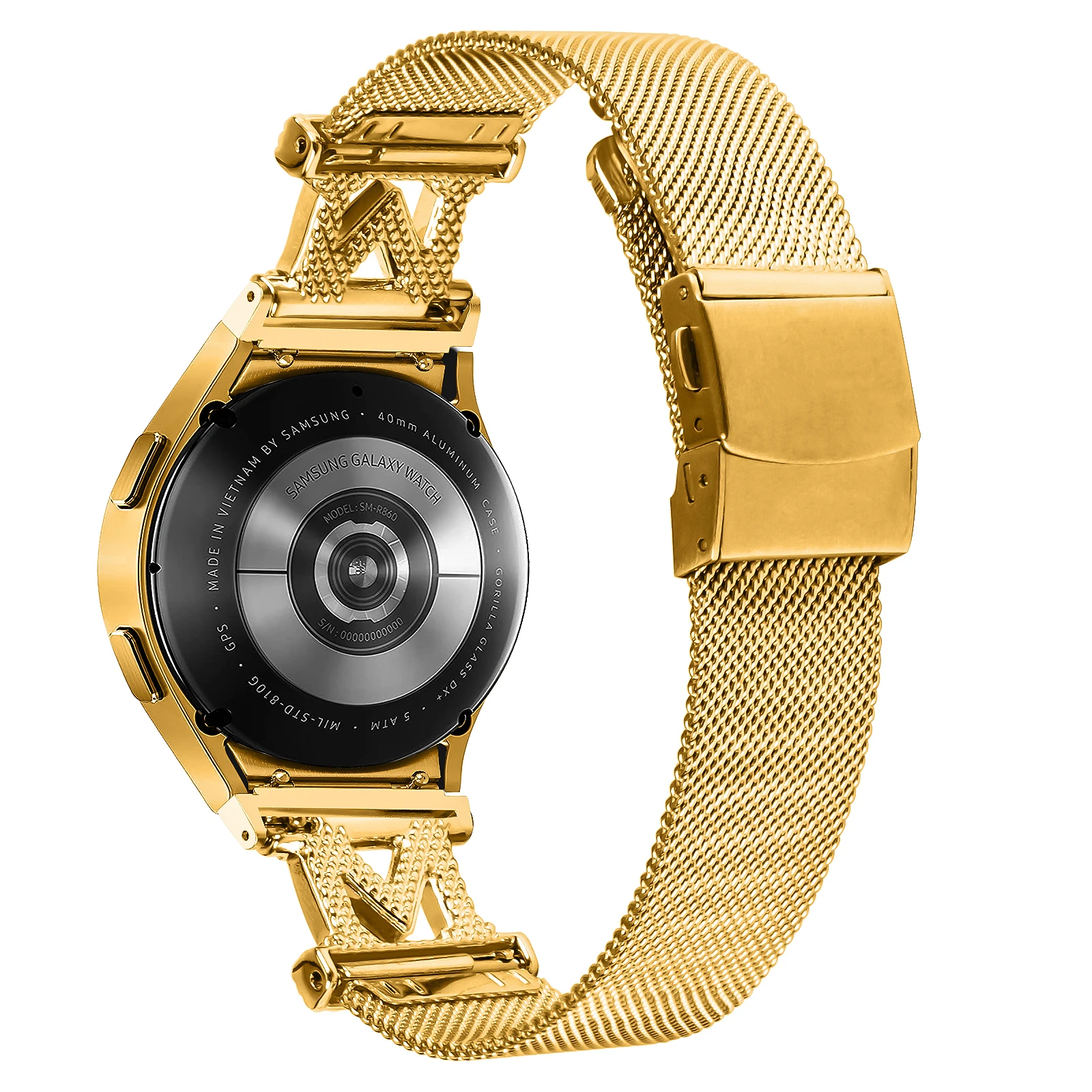 

For Samsung Galaxy Watch6 40mm / 44mm / Watch6 Classic 43mm / 47mm Stainless Steel Band Milanese Mesh Watch Strap with Connector