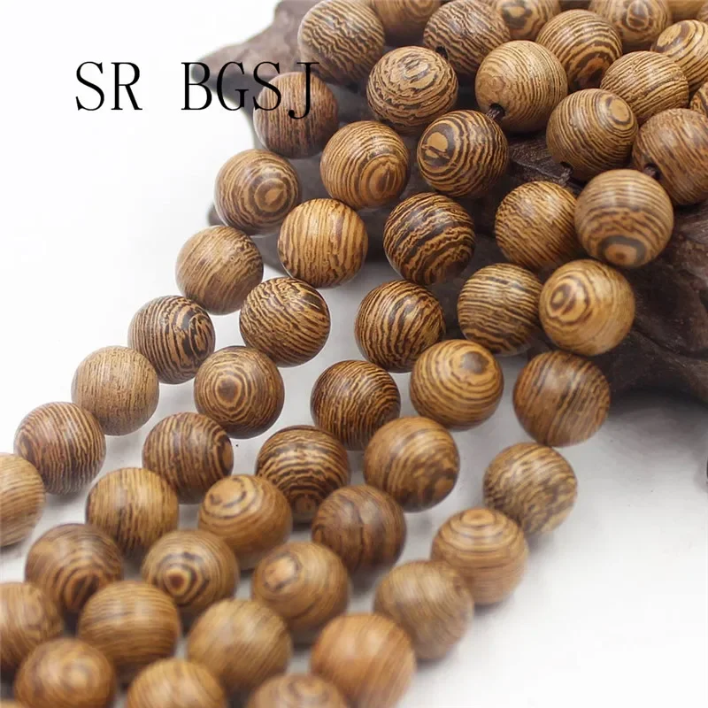 108pcs  6mm 8mm 10mm Jewelry DIY Round Tiger Sandalwood Mala Meditation Loose Beads