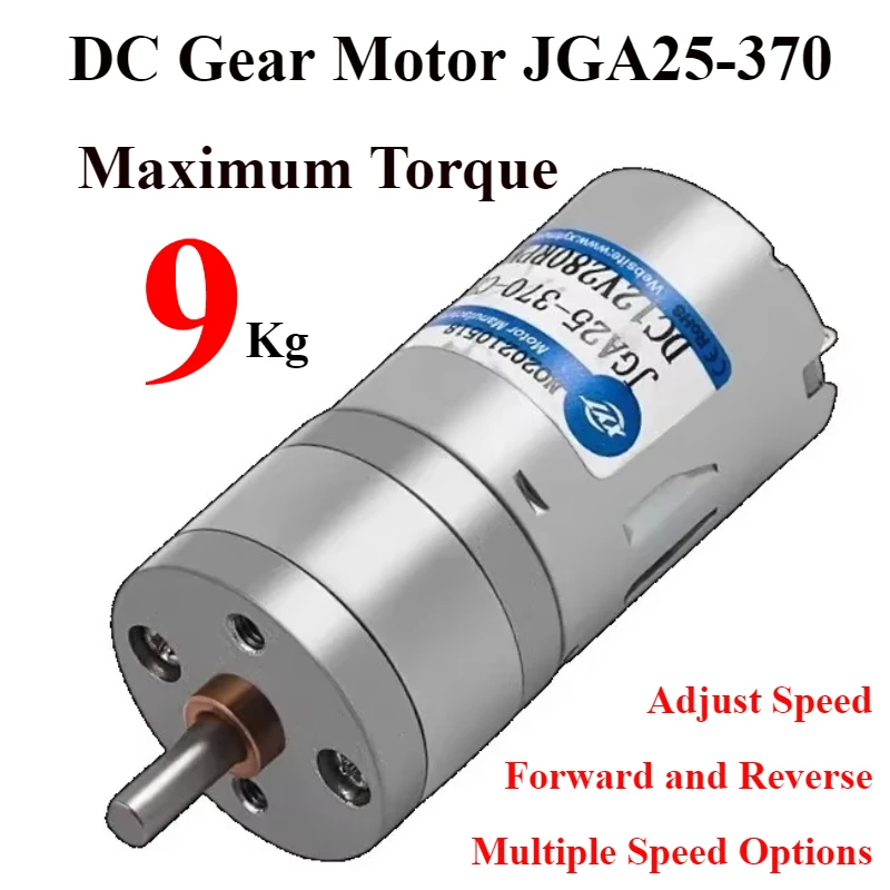 JGA25-370 Miniature DC Geared Motor 6V12v24V 12RPM~1360RPM Miniature DC Speed Regulation High Torque Motor Low Speed Small Motor