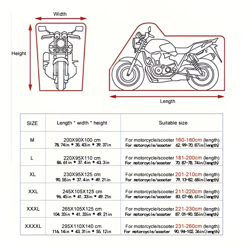 High Quality Oxford Motorcycle Cover - All-Weather Protection, Suitable for Various Vehicle Models, Durable, Black, Safe Motorcy