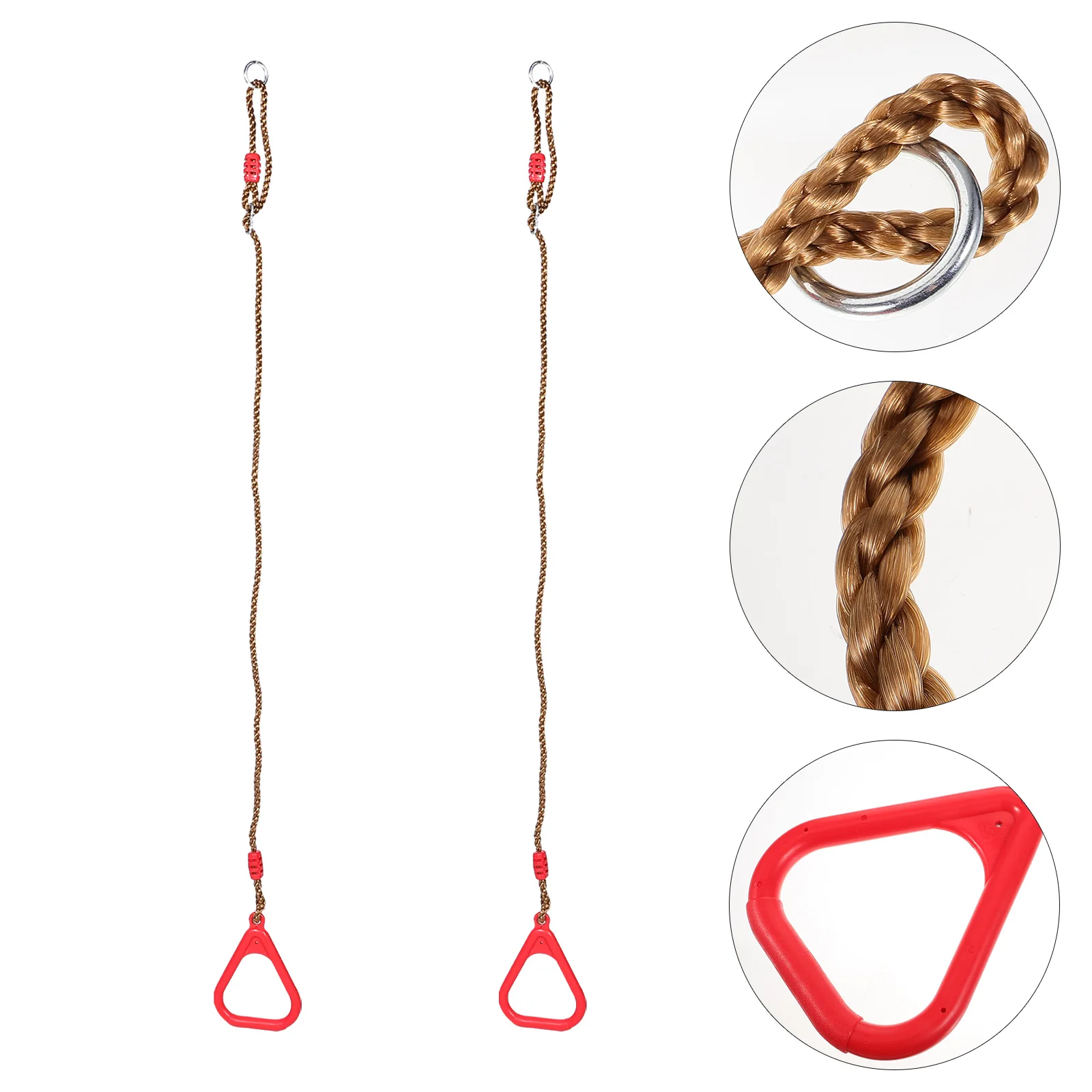 

1 Pair Plastic Gymnastic Rings Durable Fitness Equipment For Pull-Up Exercise Full Body Workout Tool Red Color