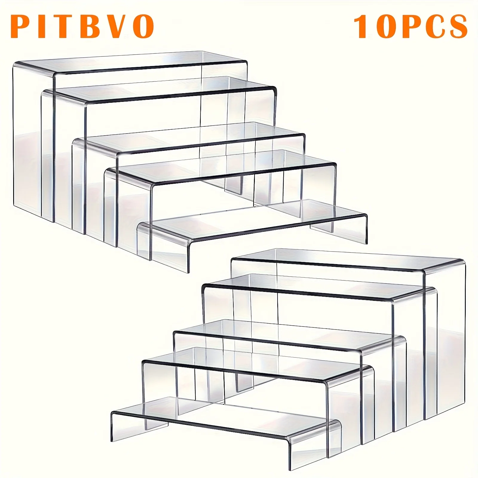 

10/20pcs of PITBVO Acrylic Display Risers in Various Sizes, Transparent Acrylic Stands for Showcasing Funko Pop Figures, Cupcake