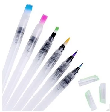 6pcs Portable art Markers Paint Brush Water Color Brush Soft Watercolor Brush Pen Painting Drawing Art Supplies