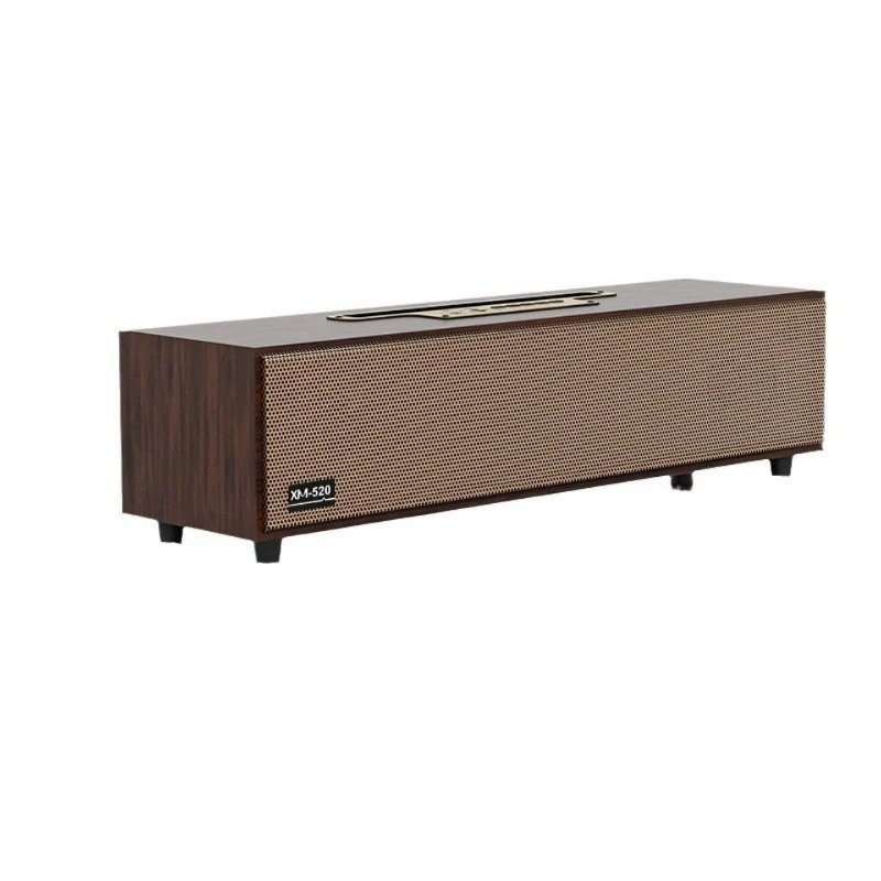 Retro wood wireless bluetooth speaker dual speaker heavy subwoofer can be inserted into the card