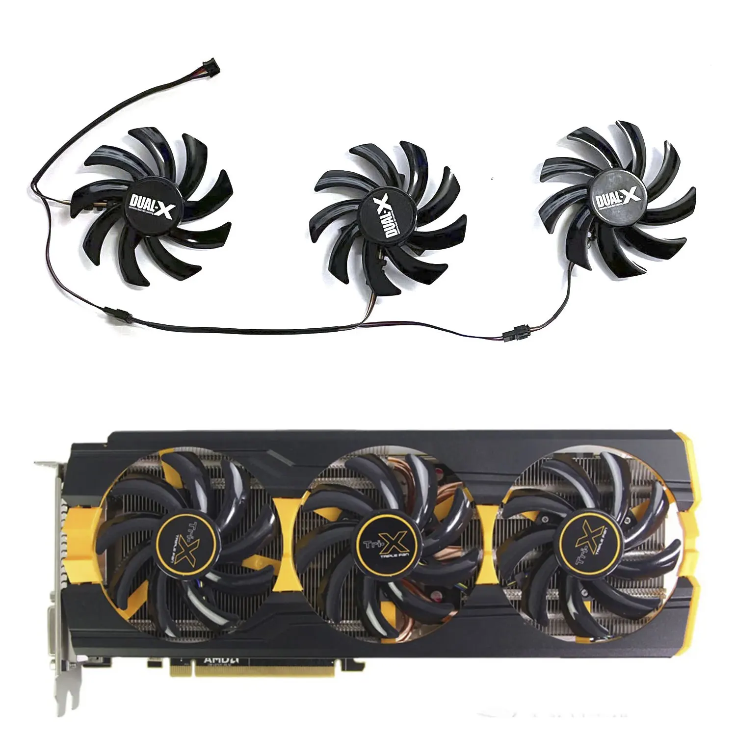 

3 FAN 4PIN 85MM New GPU Fan FDC10H12S9-C Suitable for Sapphire R9 290X 290 280 Vapor-X OC Platinum Graphics Card Fan