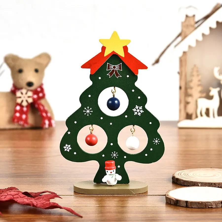 1PC Creative DIY Wooden Christmas Tree Window Shop Mall Desktop Display Props Ornament Holiday Gifts Decoration Ornaments 4.9 $7