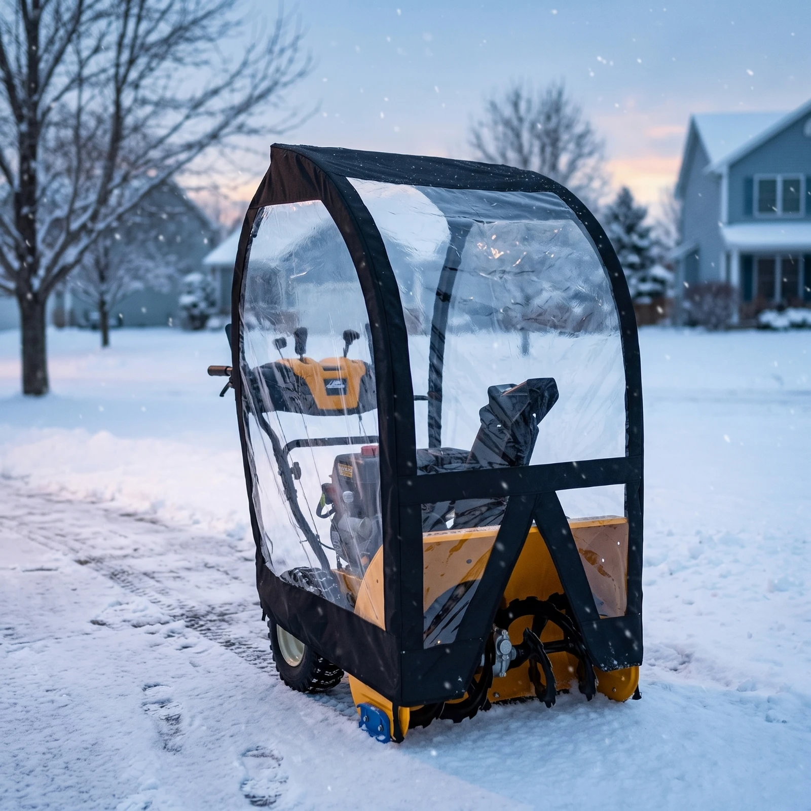Cab Cover with Clear Panels Heavy-Duty Snow Blower Cab Cover Snow Blower Cabin Transparent for Homeowners, Driveway Clearing