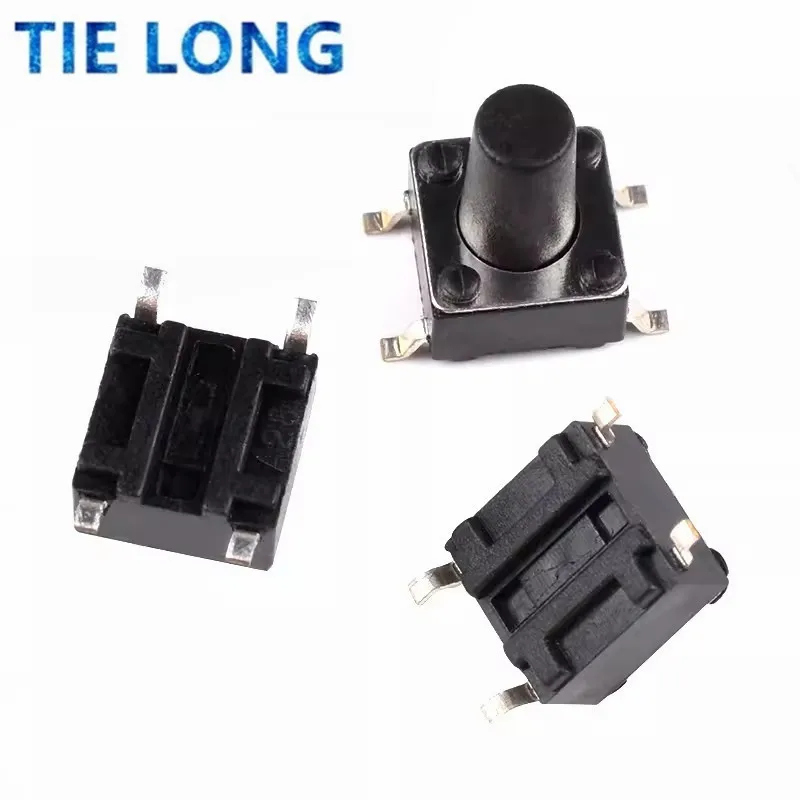 20PCS Tact Push Button Switch 12V Copper 4Pin SMD Micro Switch 6X6X5 4.3 5 5.5 6 7 8 9 10 11 12 13 15MM TV Toys Home Use Button