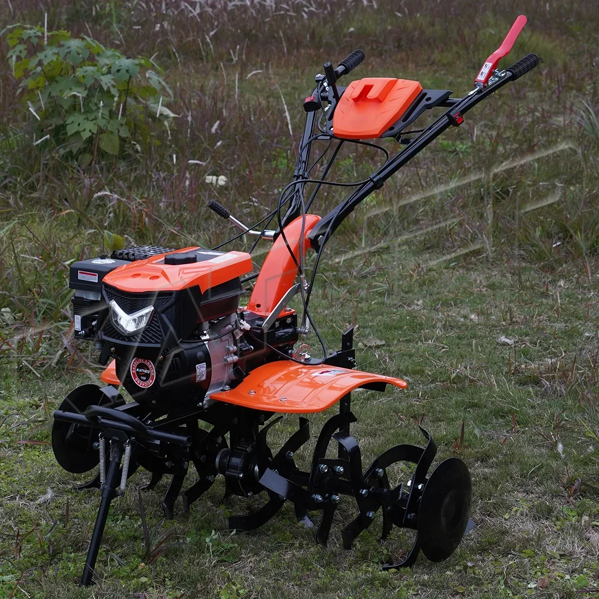 KATHER 7hp Agriculture Motocultor Rotavator Garden Hand Push Mini Power Tiller Moto Cultivators Farming Weeder Tilling