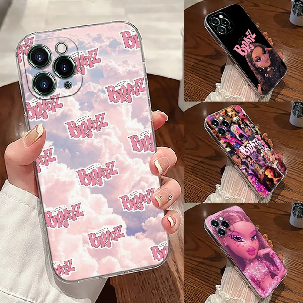 

Cartoon Fashion Doll Bratzs Transparent Phone Case For iPhone 17 Pro Max 17E 11 12 13 14 15 16 Pro Max Plus 17 Air 16E 7 X Cover