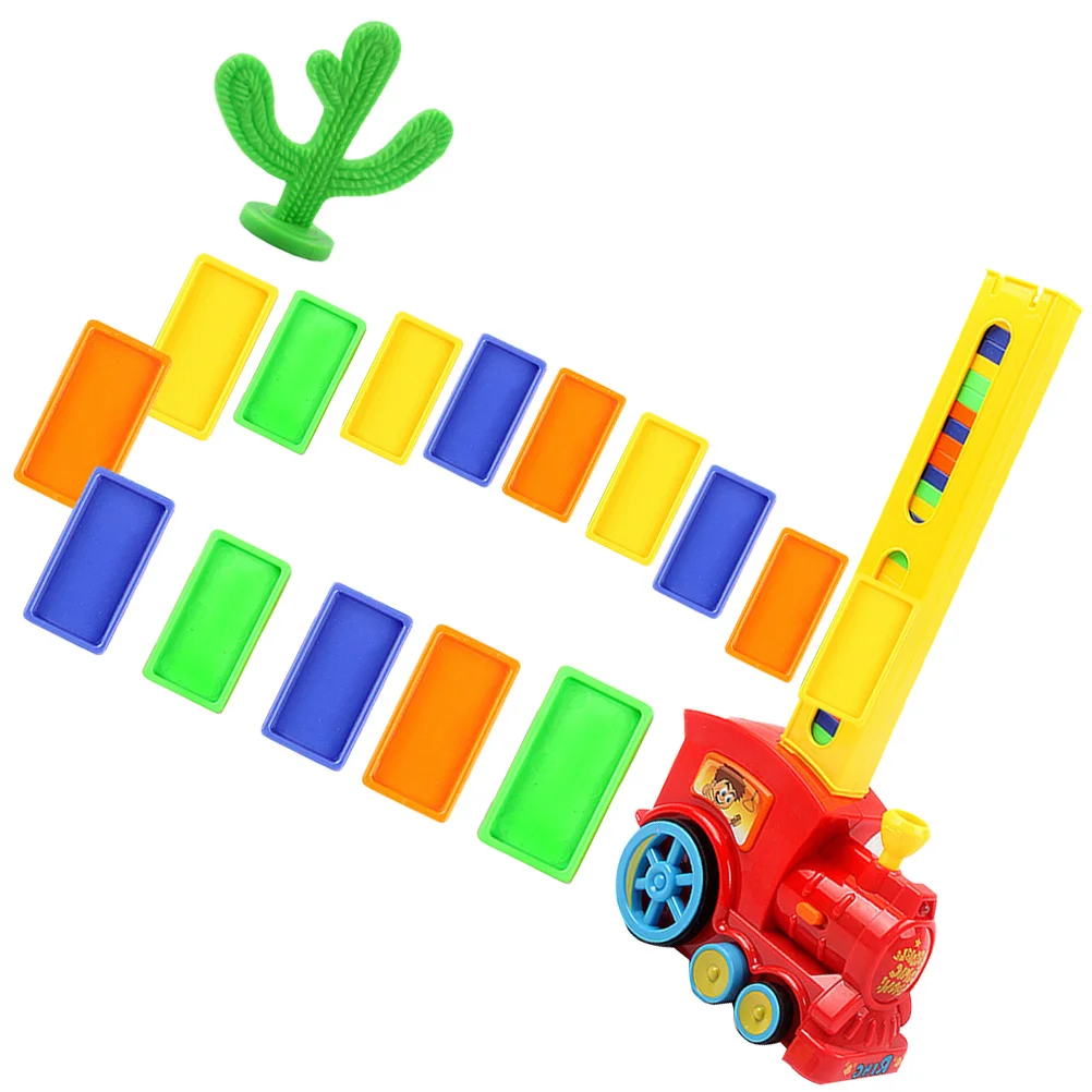 120pcs Electric Domino Train Wooden Building Blocks For Kids Educational Balance Game Set Creative Fun Learning Play Domino