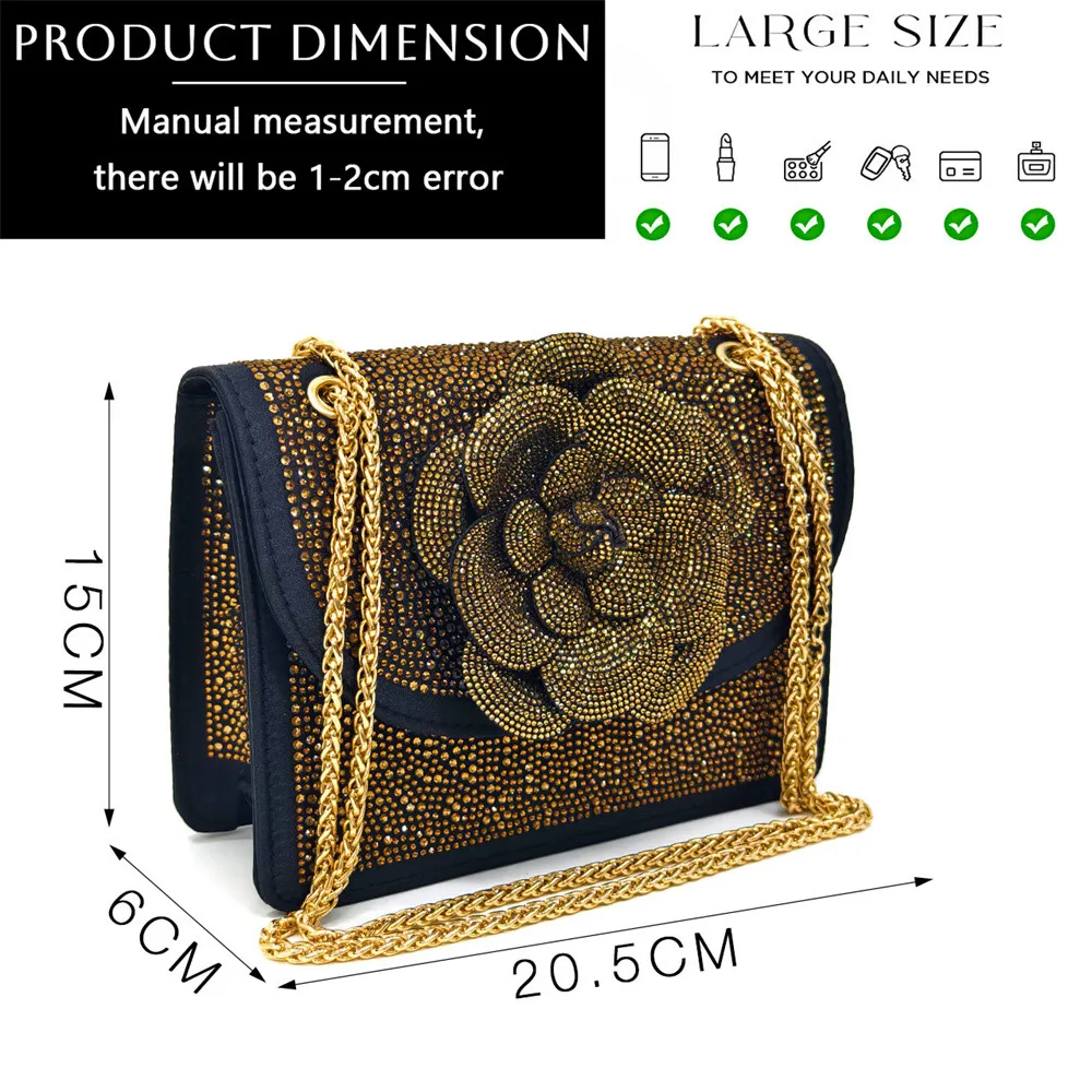 New Italian Design Faux Snakeskin Texture Black Shoes And Bags Rhinestones Embellished Pointed Toe High Heels Fine Handbags image 5