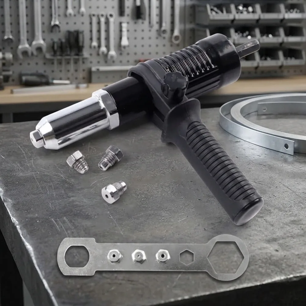 Drill-Mounted Rivet Adapter Featuring Three-Section Assembly Design to Reduce Burrs and Improve Rivet Joint Consistency