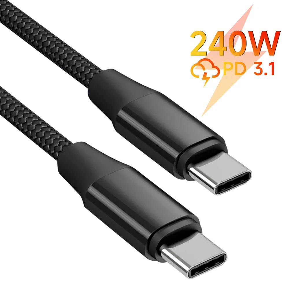 PD100W/240W Type C To Type C Fast Charge Cable For iPhone 15 Samsung S23 Power Line PD3.1 For PS5 Nintendo Switch 5A PD Cable