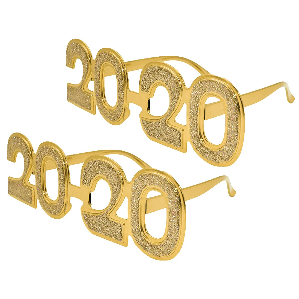 2 Stuks 2020 Oudejaarsavond Brilmonturen Feestartikelen Nummervormige Bril Voor Volwassenen Kinderen Kostuum Accessoires Foto Props