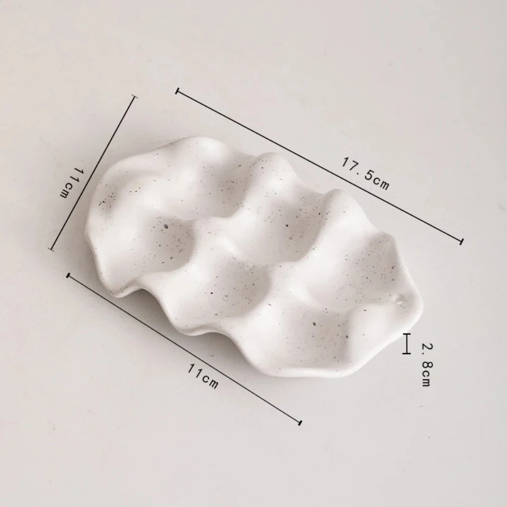 12 Lattice Ceramic Eggs Storage Tray Restaurant Table Refrigerator Egg Holder Household Kitchen Fridge Duck Egg Plate Tableware