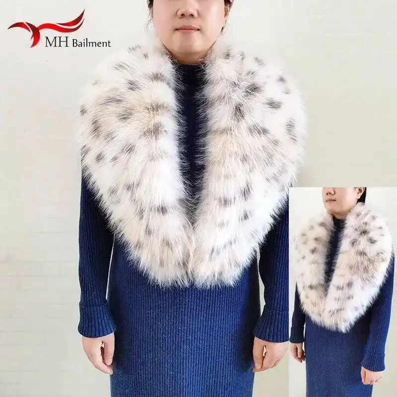 

Faux Fox Fur Scarf Women Winter Jackets Warm Fluffy Shawl Fashion Fur Collar Fluffy Scarves Female Large Size