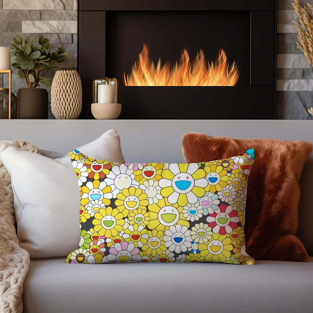 Funny M-Murakamis T-Takashis Art D cushion cover Sofa living Room Office Rectangle Pillow Home Coffee Shop Bedding Hit product
