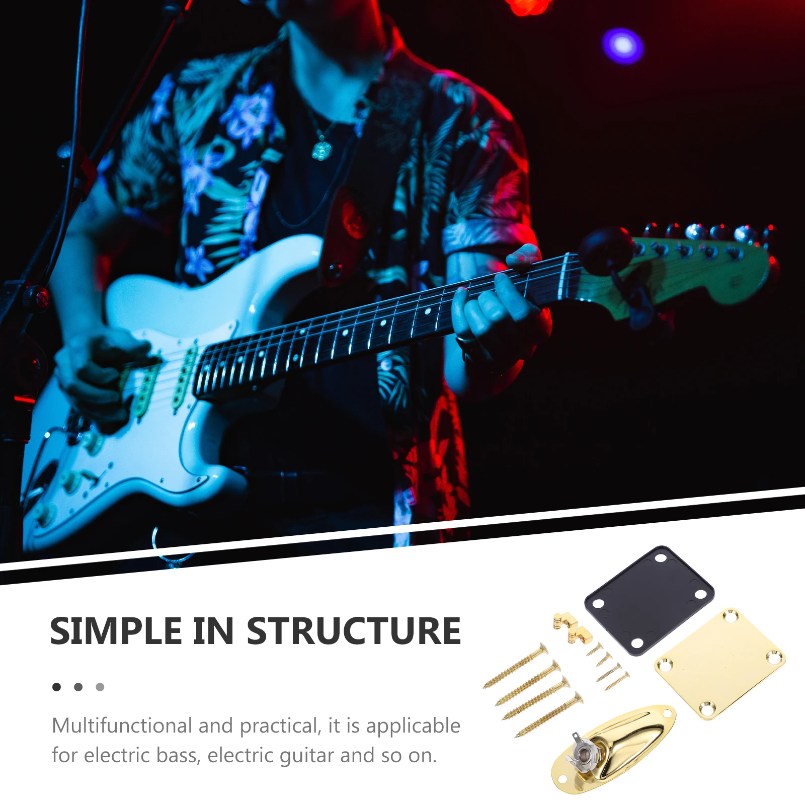 

1 Set Metal Jack Plates Pickup Jack Socket Plates For Electric Guitar Bass Replacement Parts Guitar Input Output Socket Plate
