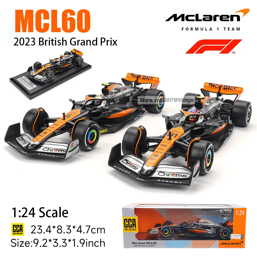 CCA MSZ 1:24 3 سلسلة ماكلارين F1 فريق 2023 MCL60 4 #   لاندو نوريس 81 #   مجموعة ألعاب نموذج سيارة من سبيكة أوسكار بيستري هدية