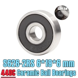 626 Bearings 6*19*6 mm ( 1 PC ) 440C Stainless Steel Rings With Si3N4 Ceramic Balls Bearing S626 S626RS