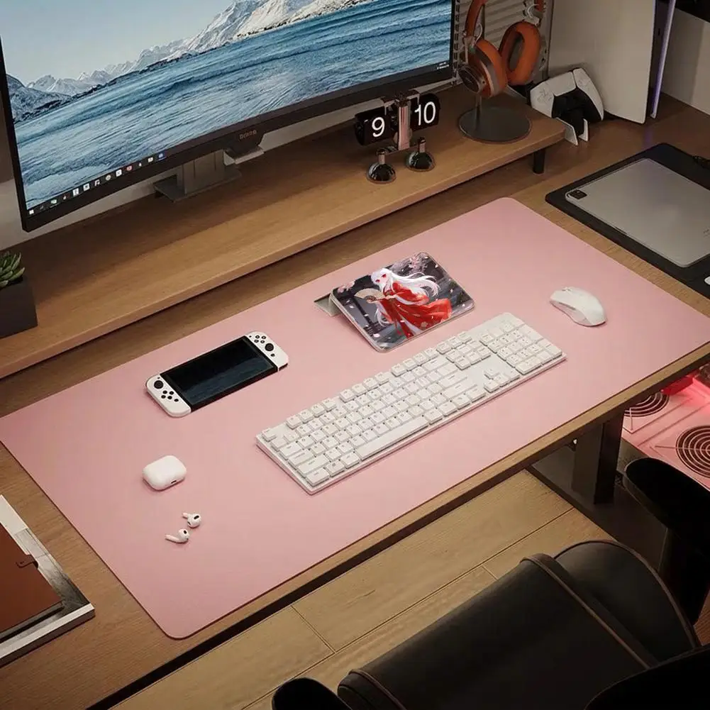 120x60cm Leather Mouse Pad Waterproof Anti-Slip Oversized Laptop Keyboard Desk Pad for Office And Student Writing