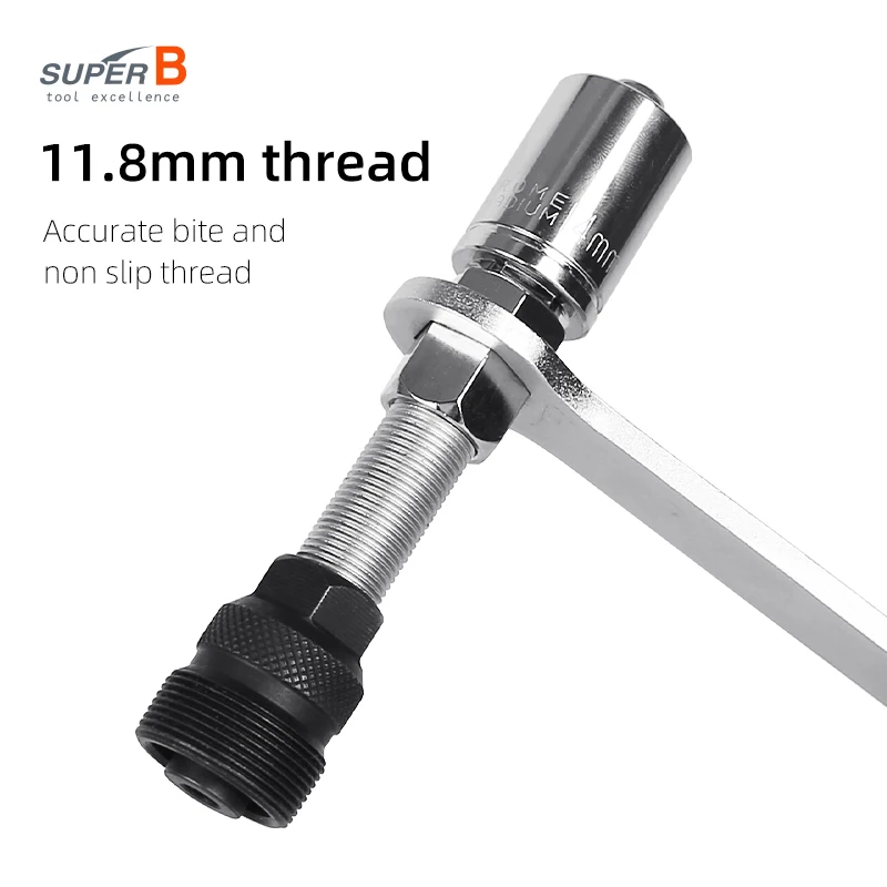 Super B 2 in 1 Bicycle Repair Tools Crank Disassembly Wrench Cotterless Crank Tool 11.8mm Thread 6/8mm Hex Wrench Bike Maintenan