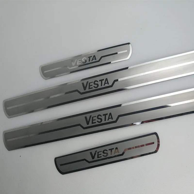 Car styling accessories For VESTA Stainless Steel Car Door Sill Protector Scuff Plate For LADA VESTA Cross Concept 2015-2019