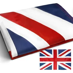 3x5Fts Premium Waterproof Heavy Duty Nylon Embroidered  United Kingdom 4 rows of stitches Flag Embroidery